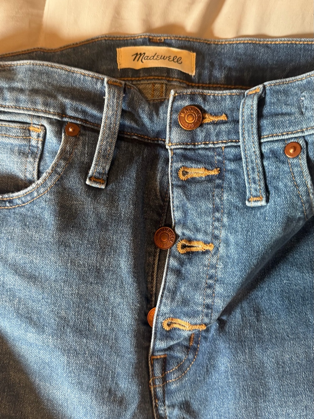 Madewell women's Light Blue Button-Fly Skinny Jeans